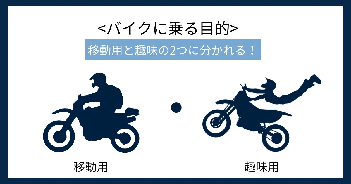 バイクに乗る目的の画像