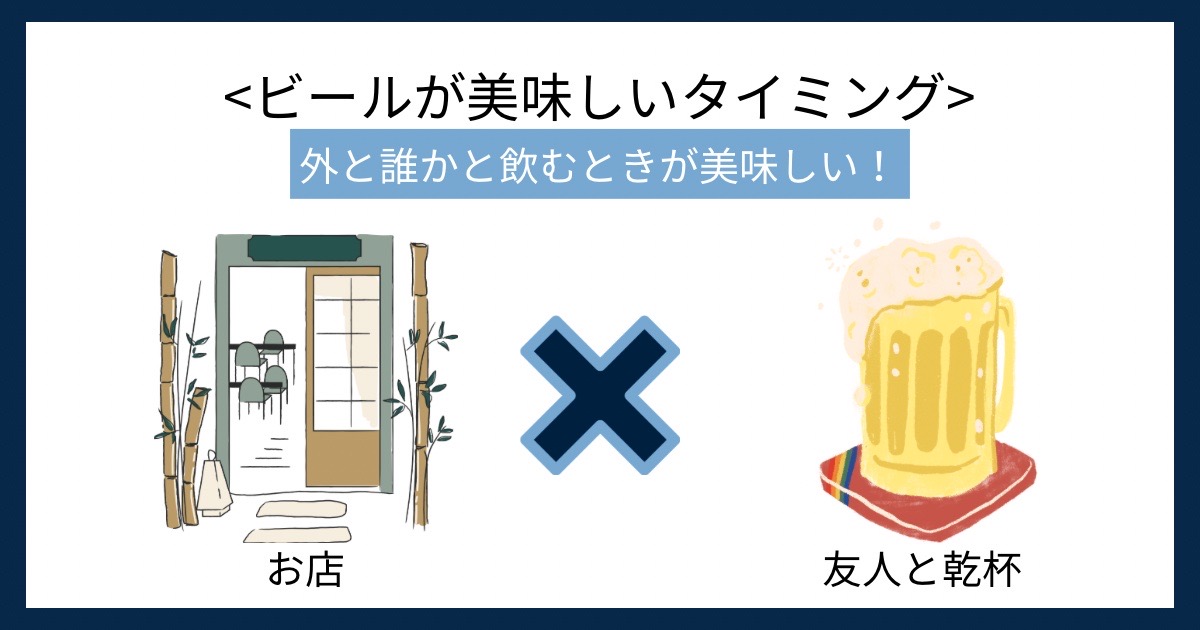 ビールが美味しいタイミングの画像